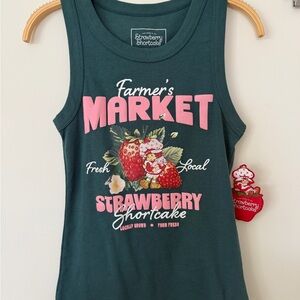 Strawberry Shortcake Women's Dark Green 'Farmer's Market' Graphic Tank